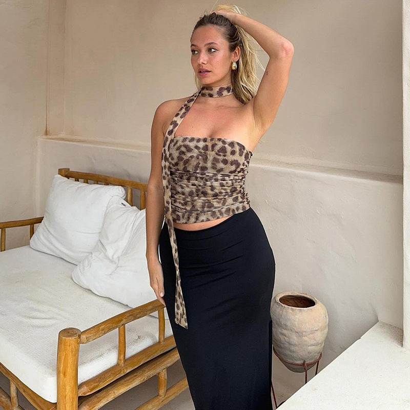 Sexy Summer Leopard Print Tube Top for Women