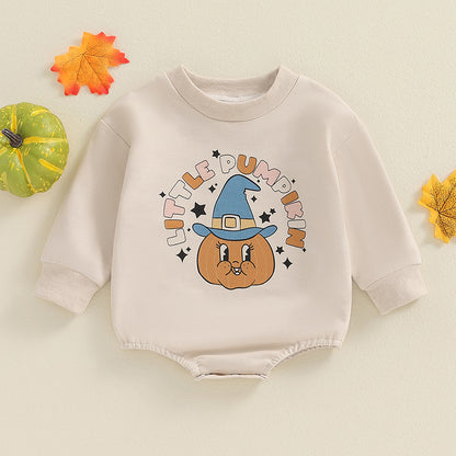 Pelele con estampado de calabaza de Halloween para niños y niñas