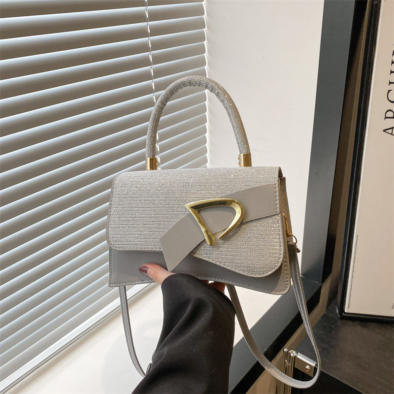 Fashion Stitching Color Shiny Handbag