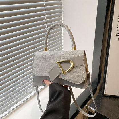 Fashion Stitching Color Shiny Handbag