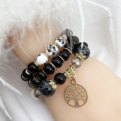 Bohemian Glass Ceramic Life Tree Multi-Layer Bracelet