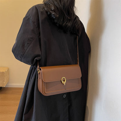 Fashion Solid Color Flip Square Shoulder Bag