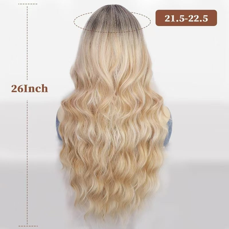 Fashion Gradient Bangs Long Curly Wig