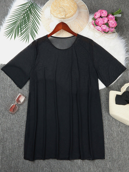 Vestido de malla con perspectiva de talla grande y sexy para mujer