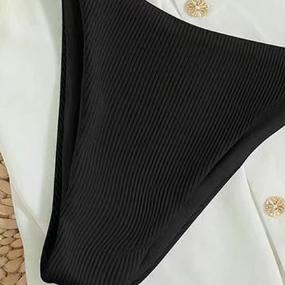 Maillot de bain bikini dos nu sexy et simple de couleur unie pour femmes