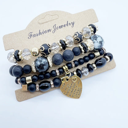 Women Retro Bohemian Heart Pendant Bracelet
