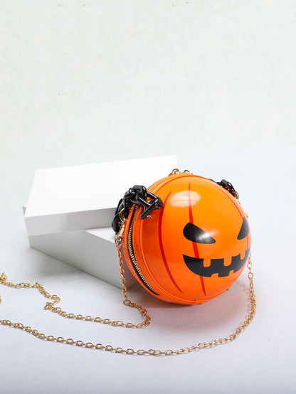 Bolso bandolera de acrílico con diseño de calabaza y diablo para Halloween, creativo y moderno.