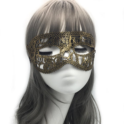 Women Simple Hollow Lace Half Face Mask for Halloween