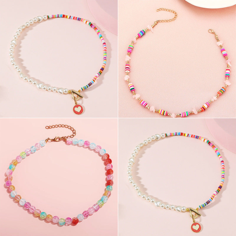 Collar bohemio de cuentas multicolores para mujer