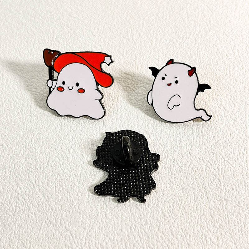 Broches en métal unisexes à l'effigie de personnages de dessins animés d'Halloween