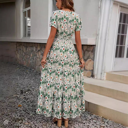 Vestido largo informal de vacaciones para mujer - Verde