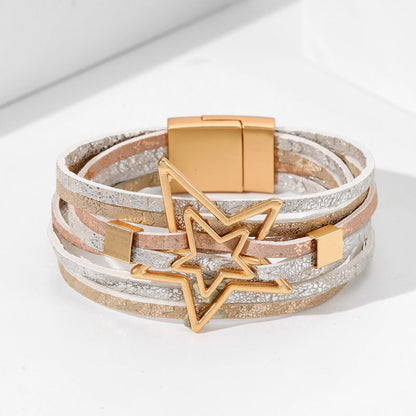 Bohemian Multi-Layer Leather Alloy Bracelet