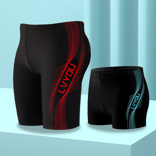 Maillots de bain de course à imprimé lettre pour hommes, couleurs assorties