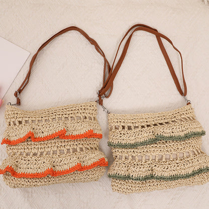 Bolso tote tejido informal de estilo bohemio para vacaciones