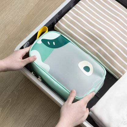 Bolsa de cosméticos de gran capacidad con almacenamiento de TPU con dibujos animados
