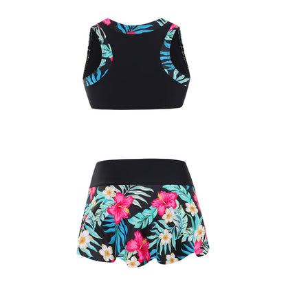 Faldas sin mangas con estampado floral bonito de moda para niña