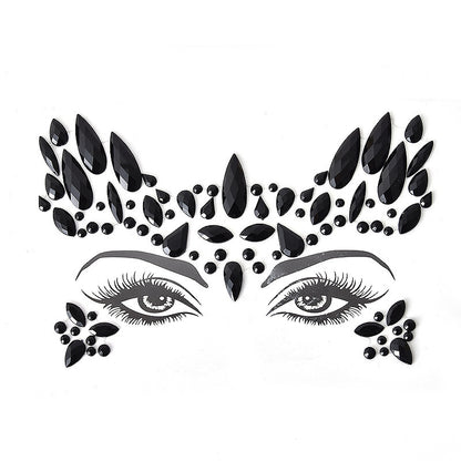 Autocollant en résine pour sourcils, décoration de visage, carnaval d'Halloween
