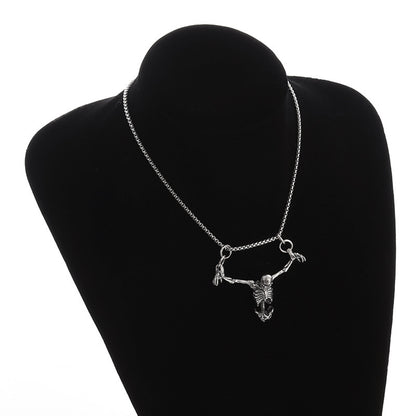 Collar con colgante de calavera de hip hop unisex para Halloween