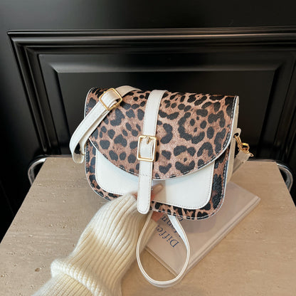 Bolso de hombro elegante con estampado de leopardo para mujer