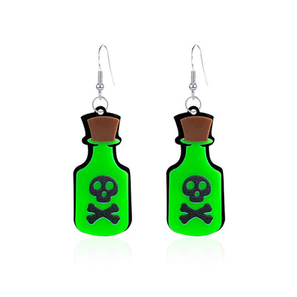 Pendientes acrílicos con forma de corazón sangrante para Halloween, divertidos y creativos.
