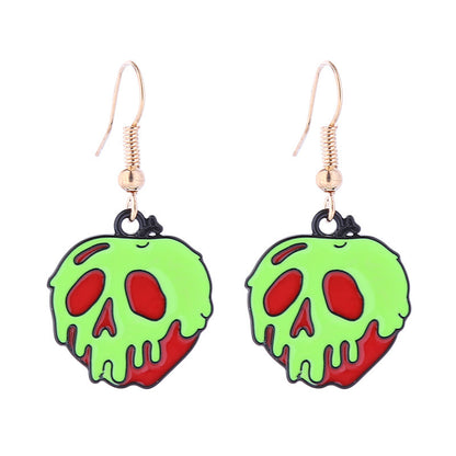 Halloween Women Horror Skull Spider Pumpkin Alloy Earrings