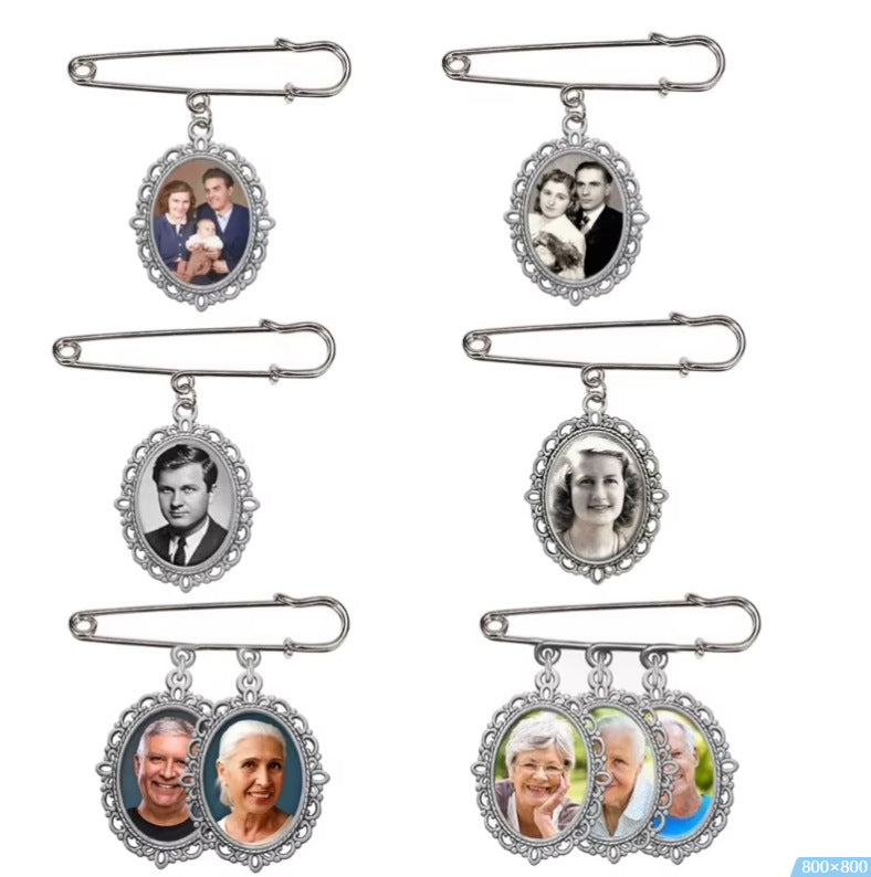 Pendentif pour cadre photo DIY, broche en alliage avec options de perles