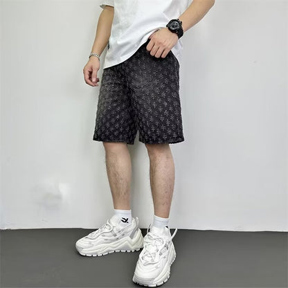 Men Fashion Casual Loose Straight Denim Shorts Stylish Comfort Wear