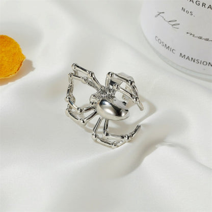 Anillo de araña oscura retro de Halloween para mujer