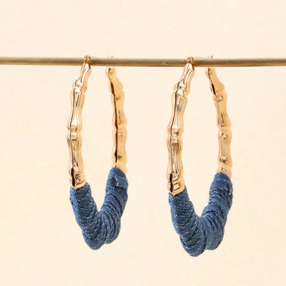 Pendientes de mezclilla exagerados de moda