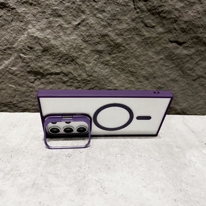 Magnetic Acrylic Phone Case with Metal Lens Bracket for Samsung