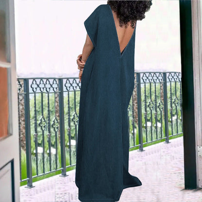 Robe en jean sans manches, dos nu, décontractée, grande taille, simple et tendance pour femmes