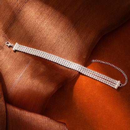 Women Fashion Simple Zircon Bracelet Metal Jewelry
