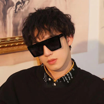 Gafas de sol de moda de una pieza con montura grande