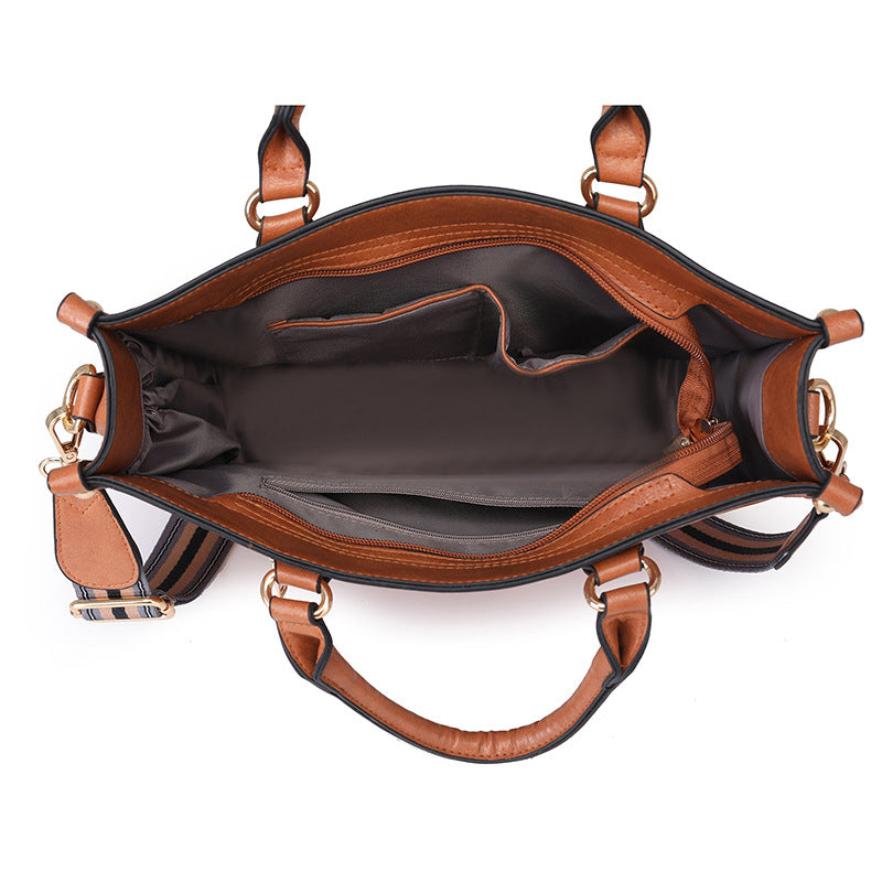 Sac fourre-tout décontracté en PU de grande capacité pour femme, couleur unie