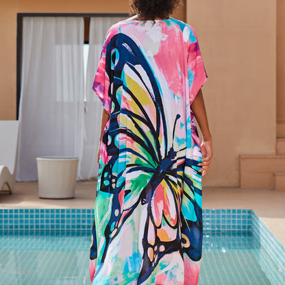 Traje de baño informal con estampado de mariposas para playa y vacaciones para mujer
