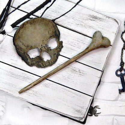 Halloween Women Vintage Gothic Skull Moth Hairpin