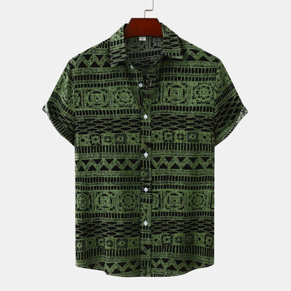 Men Casual Vacation 3D Print Short Sleeve Shirt