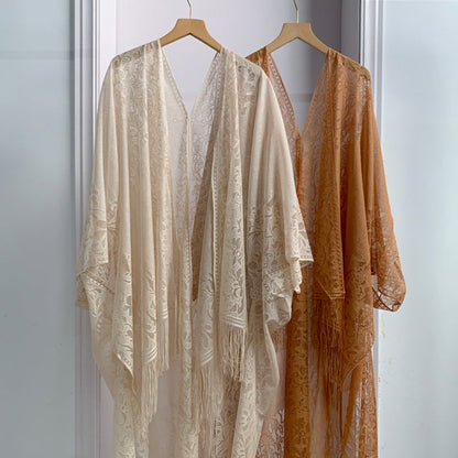 Chal de encaje de verano para mujer, moda estilo bohemio
