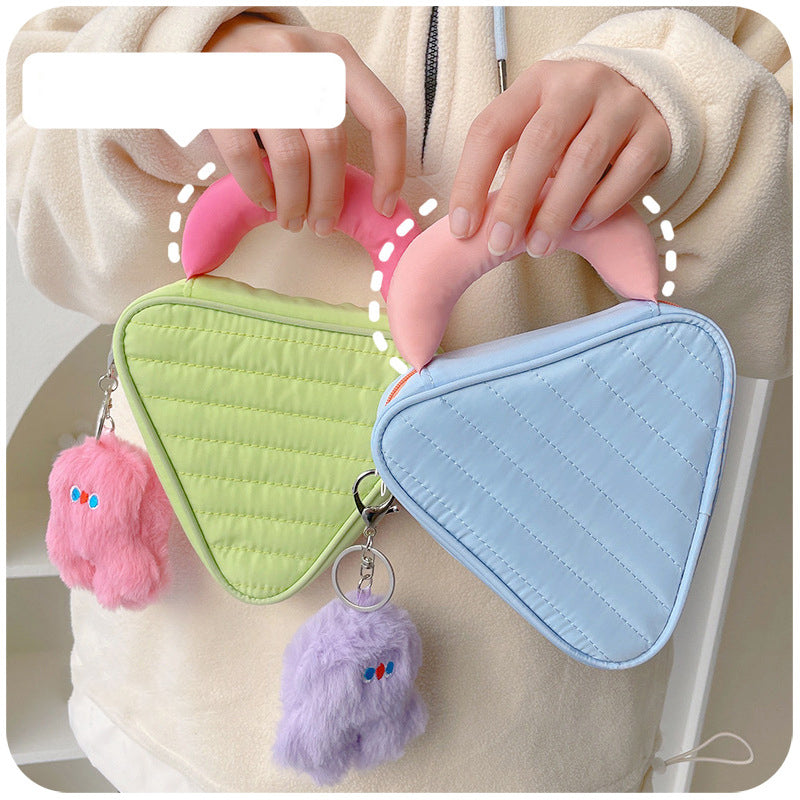 Women Cute Portable Plush Pendant Cosmetic Bag