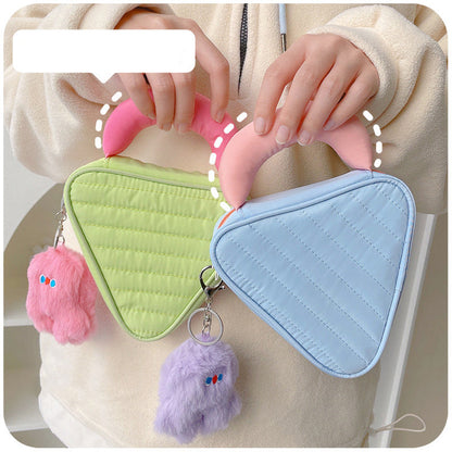 Women Cute Portable Plush Pendant Cosmetic Bag