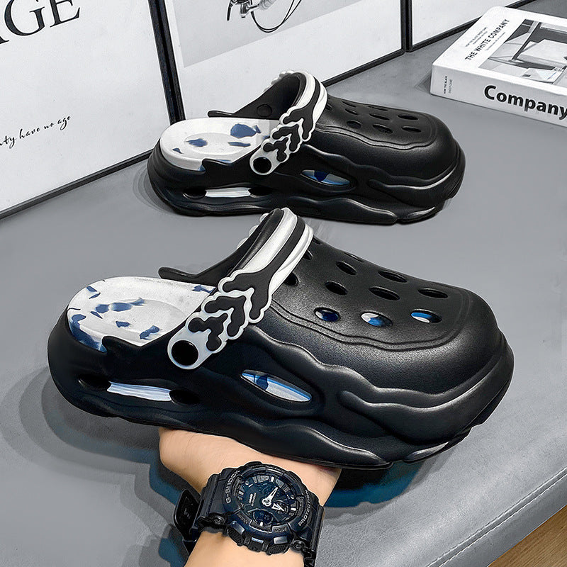 Zapatos casuales antideslizantes y transpirables con agujeros a la moda para hombre