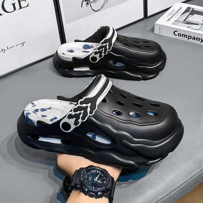 Zapatos casuales antideslizantes y transpirables con agujeros a la moda para hombre