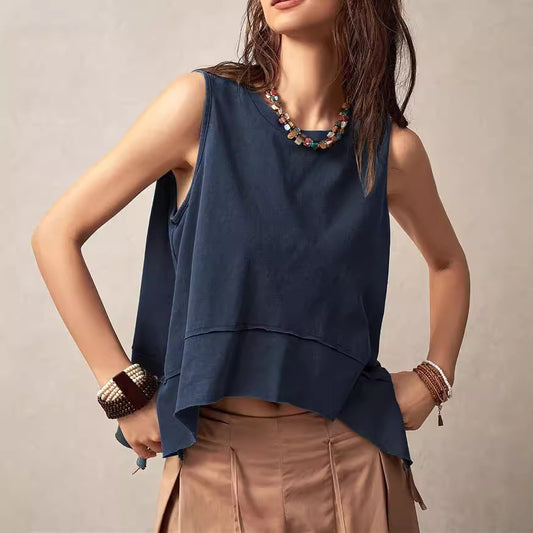 Women Casual Irregular Loose Sleeveless Tank Top