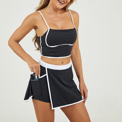 Women Casual Color Block Quick-Drying Yoga Set