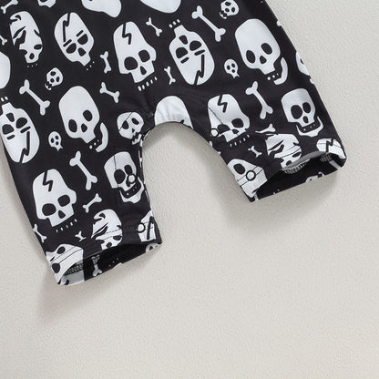 Kids Baby Casual Cotton Halloween Skull Romper
