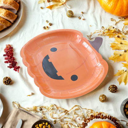 Halloween Cartoon Pumpkin Smiley Disposable Paper Plate