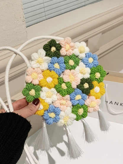 Bolso bandolera con borlas étnicas bohemias