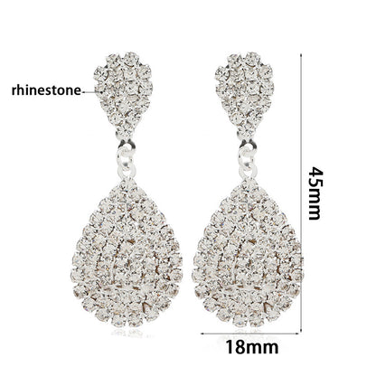 Boucles d'oreilles pendantes longues à pampilles et strass pour femmes