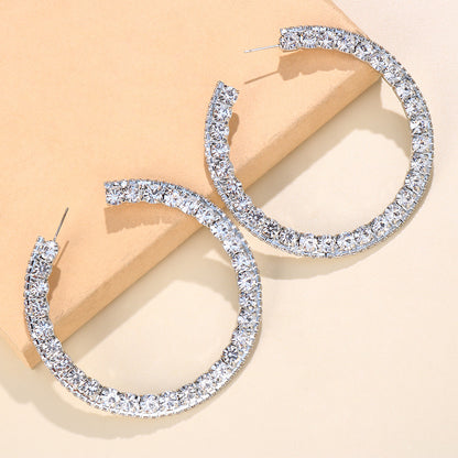 Women Fashion Creative Exaggerated Round Alloy Earrings