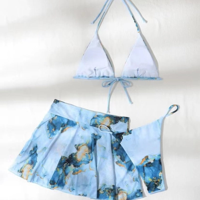 Ensemble bikini tie-dye sexy pour femme, vacances d'été